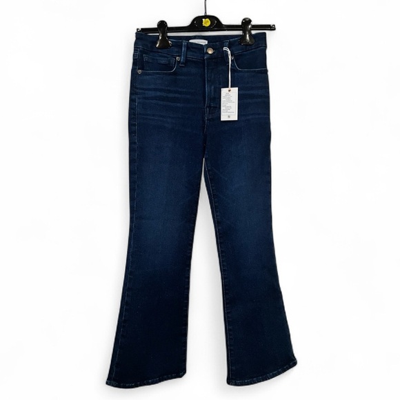 GOOD AMERICAN GOOD LEGS CROPPED MINI BOOT JEANS Size 4/27 NWT Indigo color - Picture 9 of 10